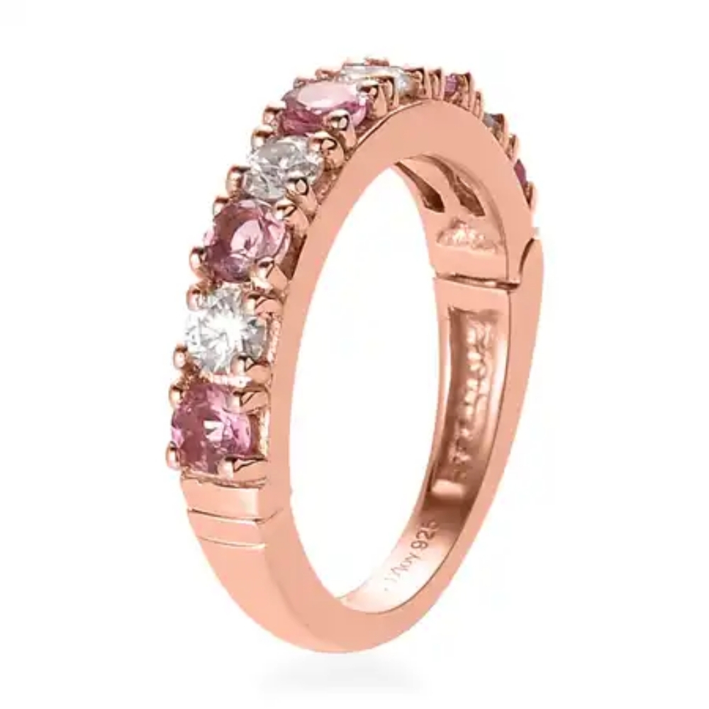 Arthritis Friendly Redondo Pink Tourmaline and Moissanite Ring Price Reduced - Picture 2 of 7